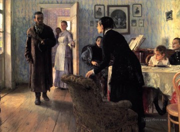  Ilya Oil Painting - Unexpected visitors Russian Realism Ilya Repin